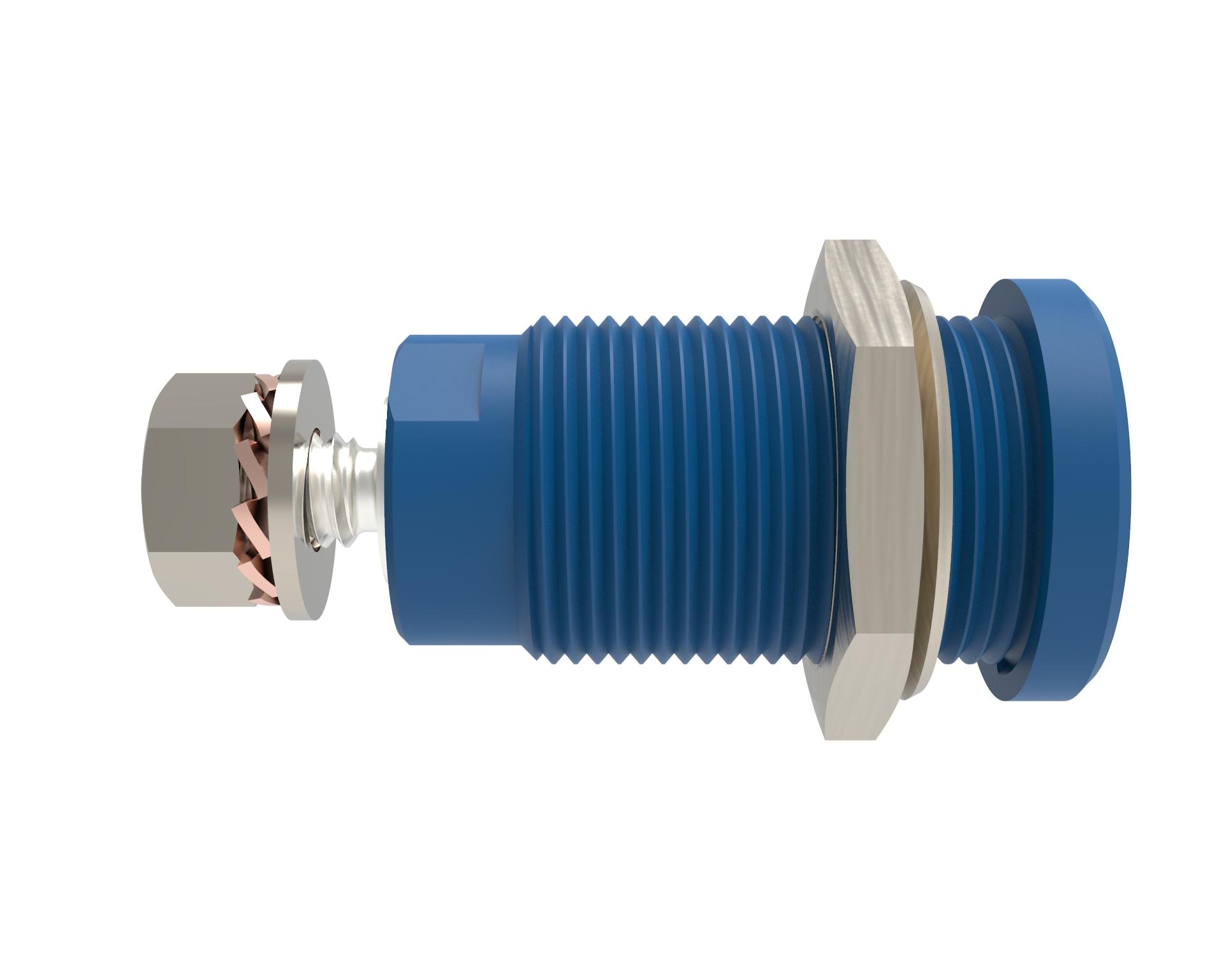Presa di sicurezza da incasso ø 4 mm, attacco a vite, blu, contatti nichelati