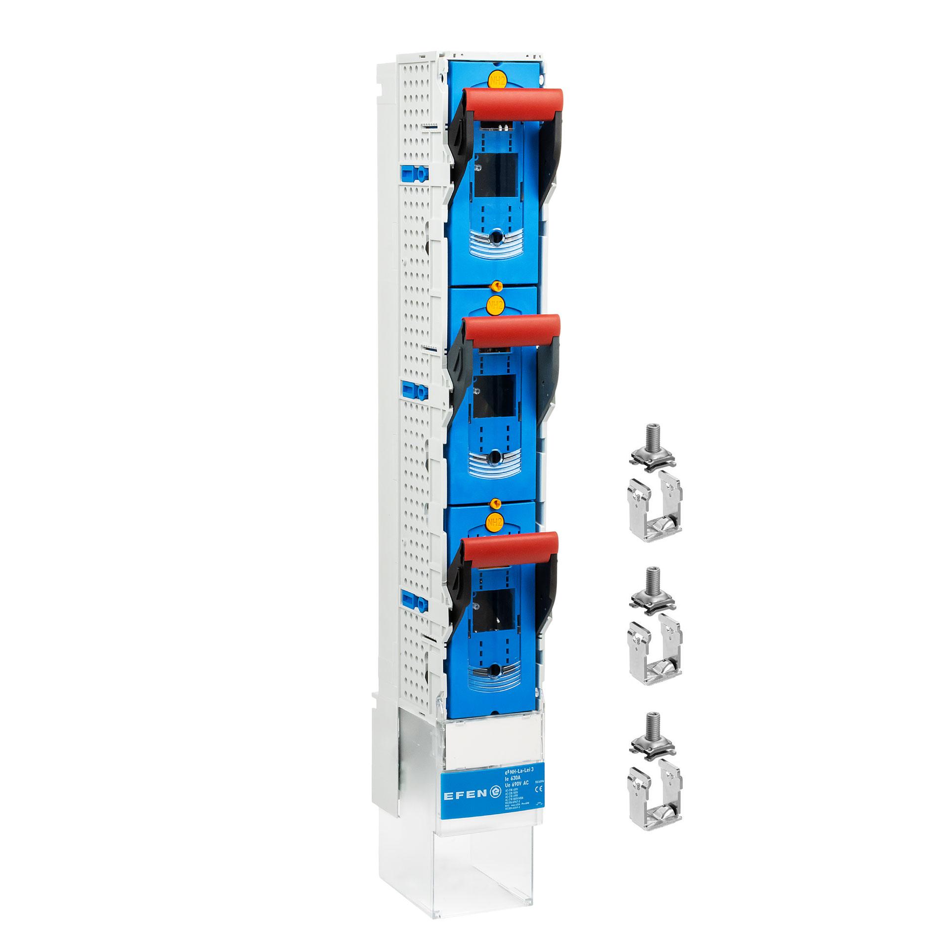 NH fuse-switch disconnectors size 3, 3P, 185mm, steel insert terminals (1p switchable size 2) EKZ-02