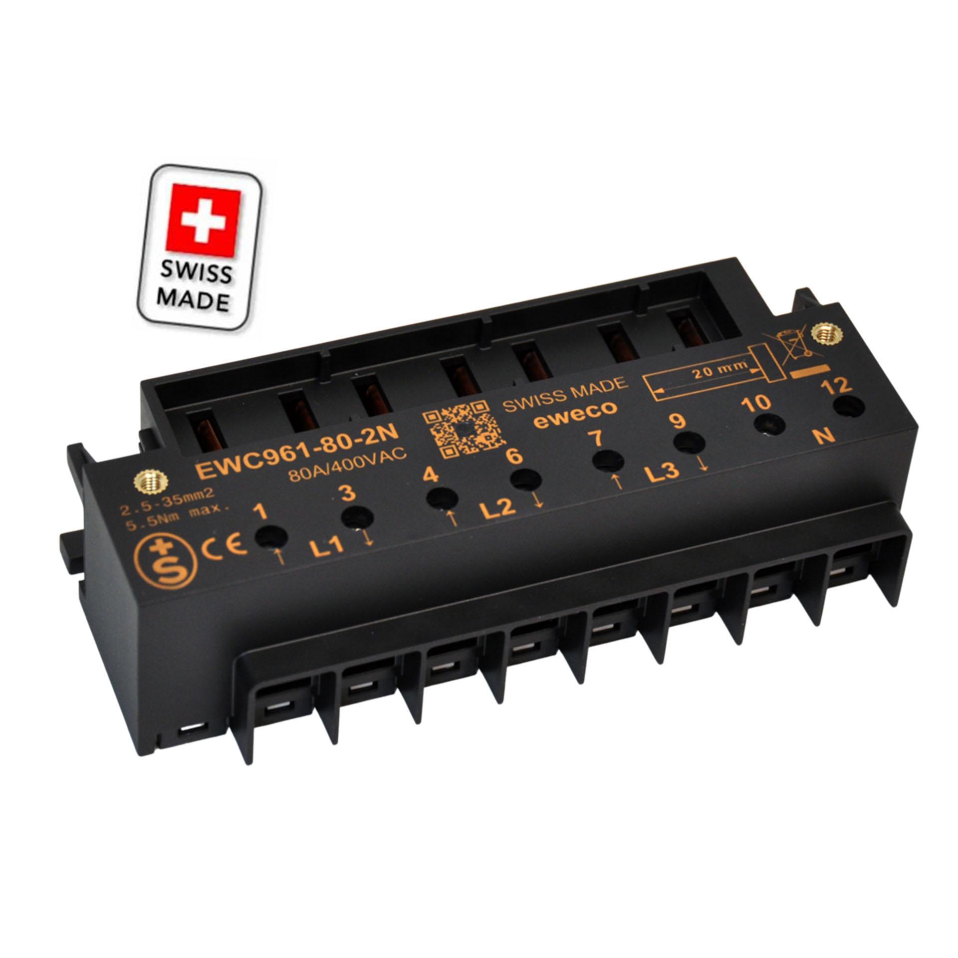 eweco Zählersteckklemme, EWC961-80-2N, 80A, 2.5-35mm2, 2N ohne TRE, S+ geprüft eweco Zählersteckklemme, EWC961-80-2N, 80A, 2.5-35mm2, 2N ohne TRE, S+ geprüft