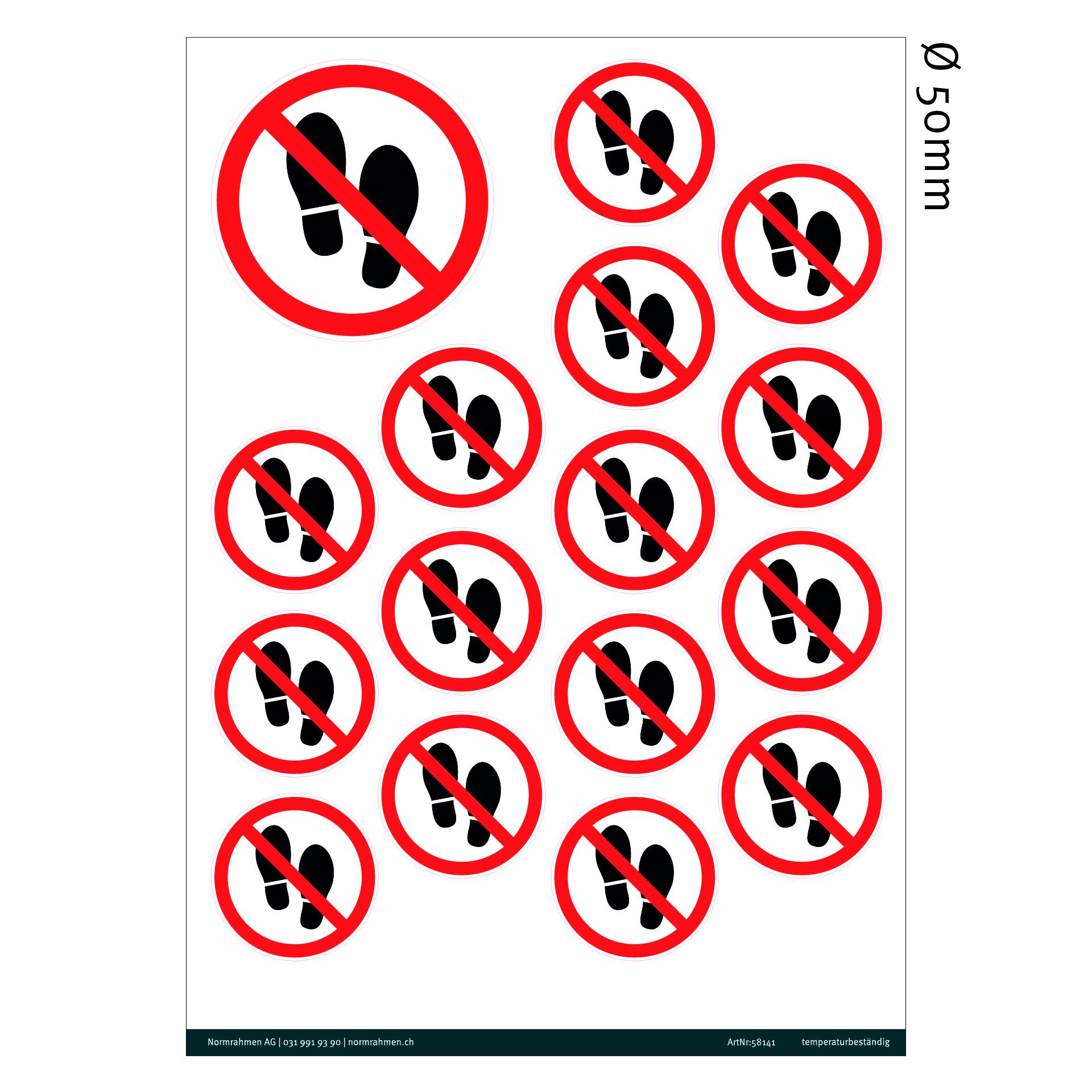 Not standing, Ø 50mm, PU 18 pieces on A4 sheet