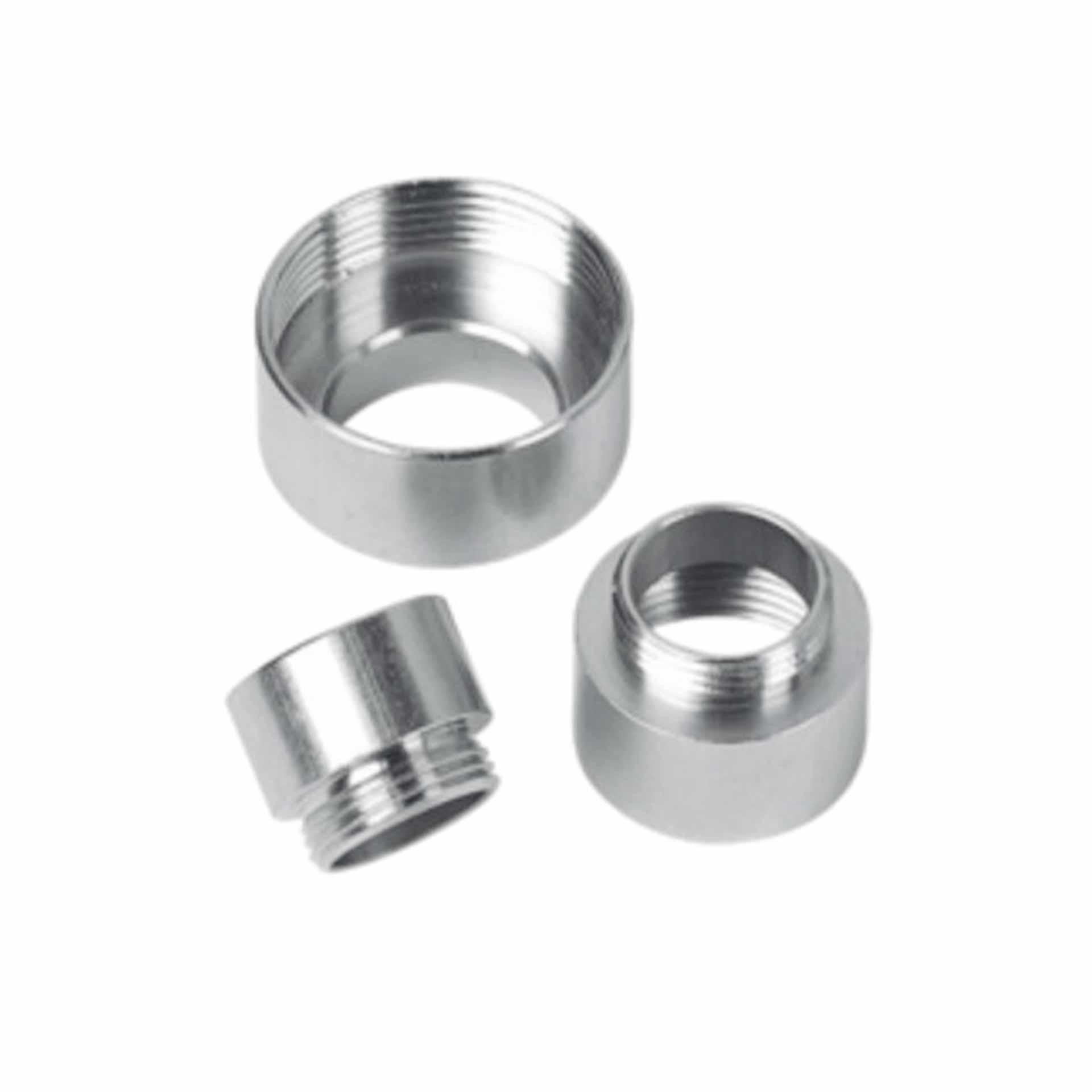 Extension for adapting the thread size from PG7 to PG9, nickel-plated brass