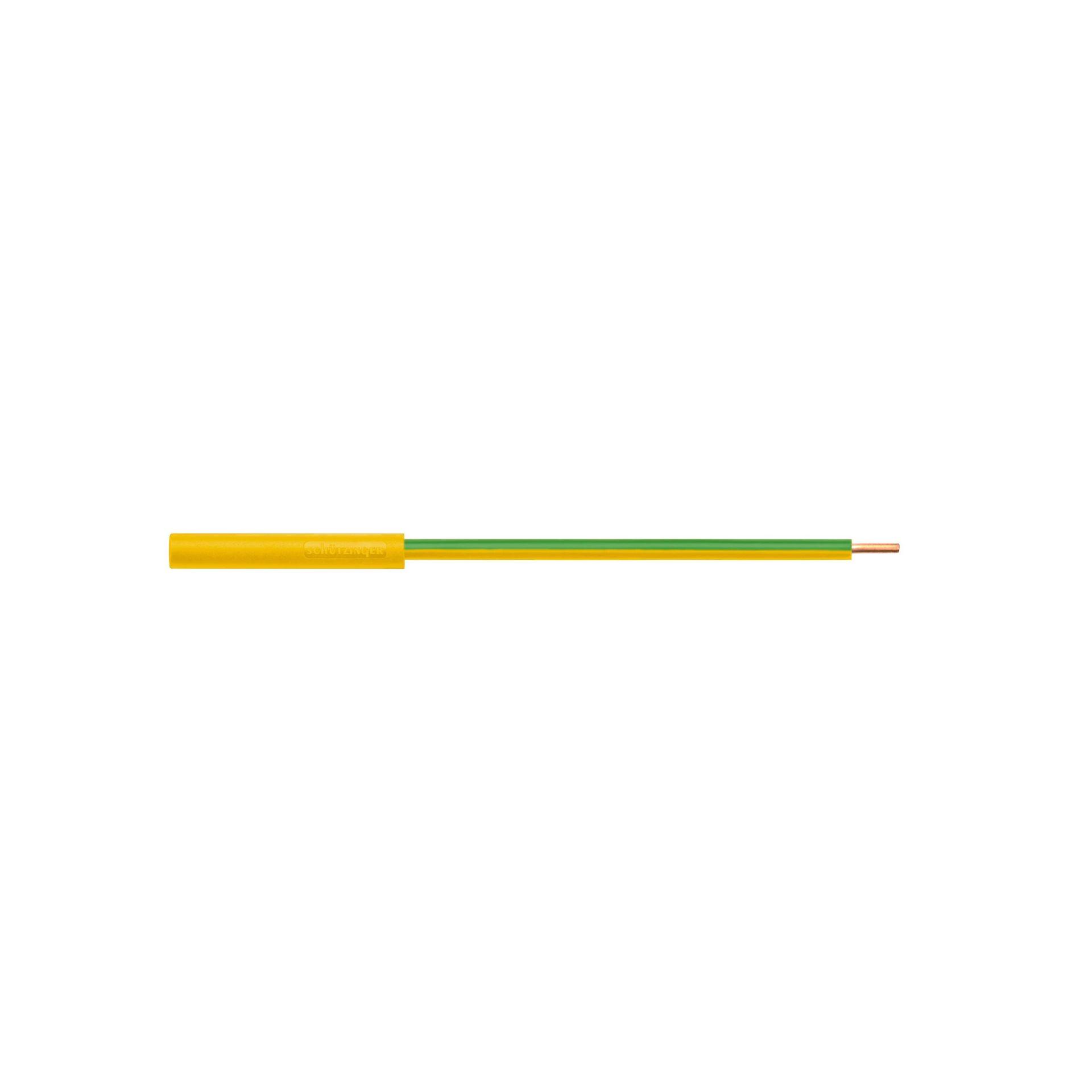 Prise de laboratoire avec conducteur rond isolé, raccord enfichable ø 4mm, 130mm, vert jaune