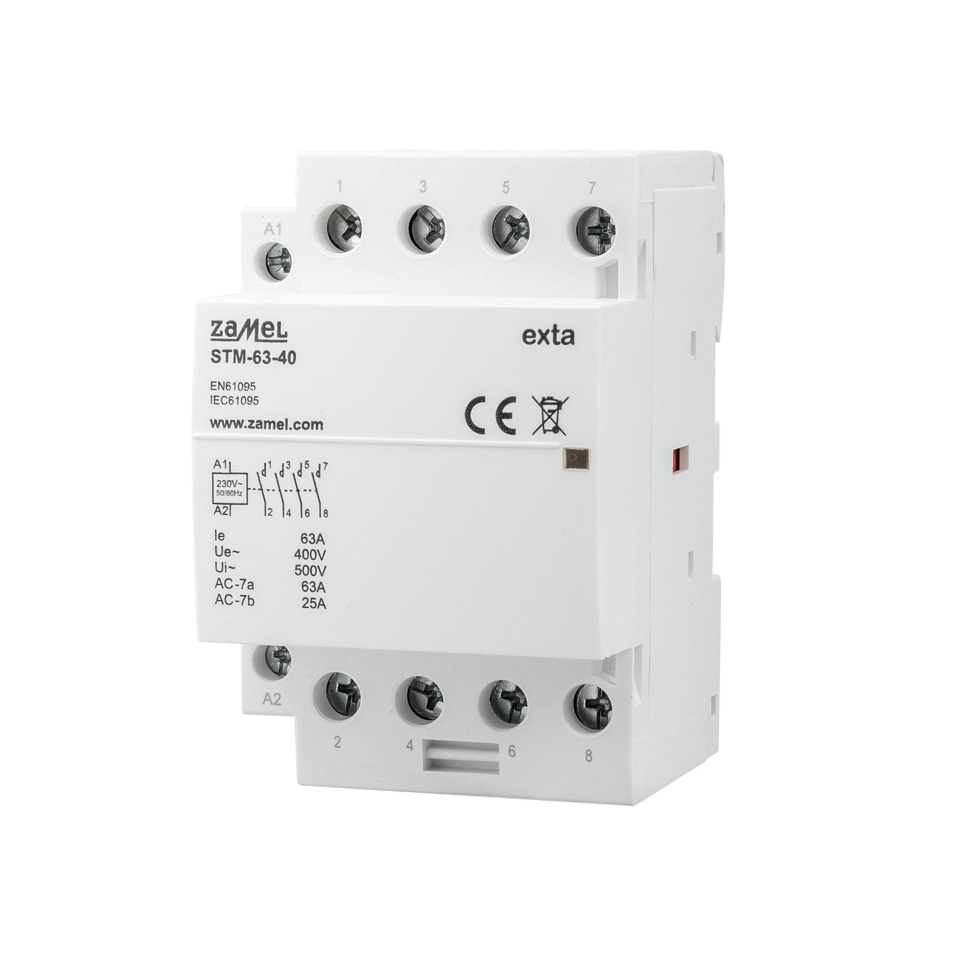 Installationsschütz 4-polig, 63A (AC1, 400V), R63-40 230V AC